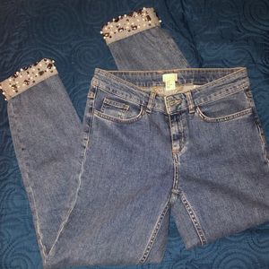 H&M jeans with pearl detailing